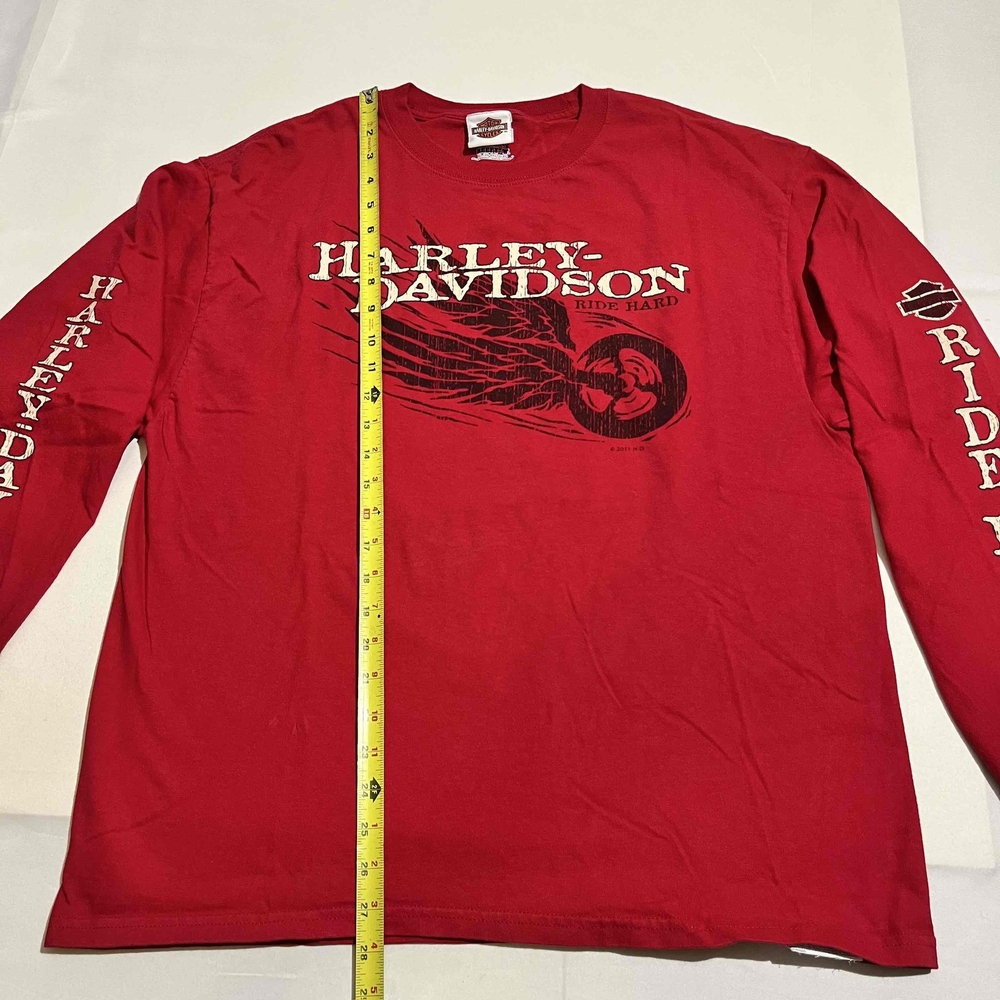 Vintage Harley Davidson Long Sleeve Flames Arizona Biker Wings Shirt Vintage y2k - Picture 5 of 12